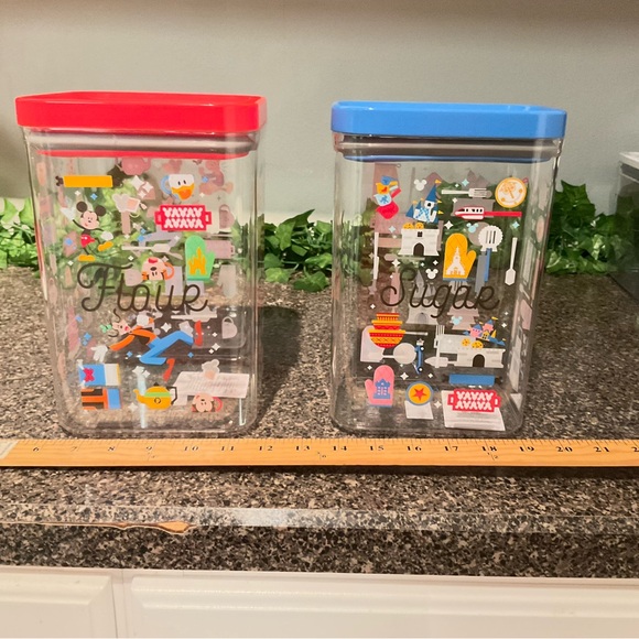 DISNEY FLOUR AND SUGAR CONTAINERS NEW - Picture 1 of 11